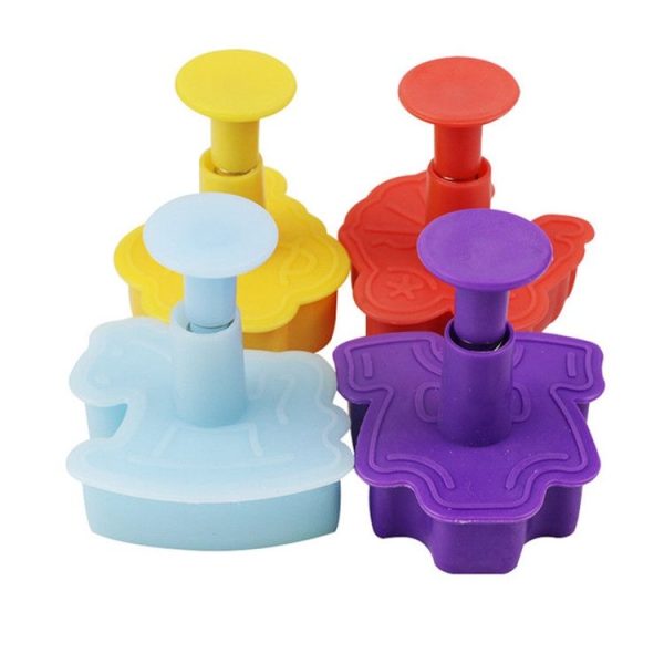 4 in 1 3D Baby Series Biscuit Mold Fondant Pressing Tools, Random Color Delivery - Image 4