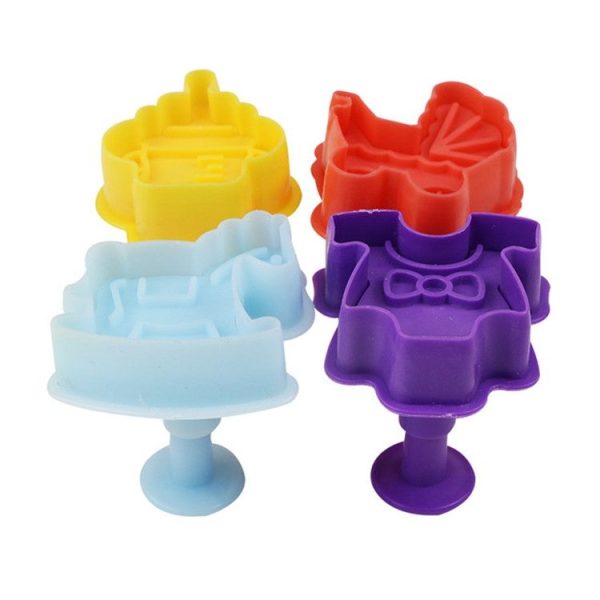 4 in 1 3D Baby Series Biscuit Mold Fondant Pressing Tools, Random Color Delivery - Image 5
