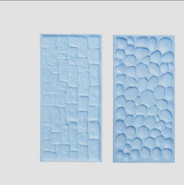 2 PCS Bark Wood Grain Fondant Printing Embossing Mold Biscuit Baking Mold Tool (Pebble) - Image 2