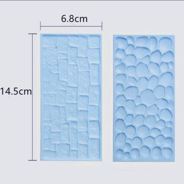 2 PCS Bark Wood Grain Fondant Printing Embossing Mold Biscuit Baking Mold Tool (Pebble) - Image 4