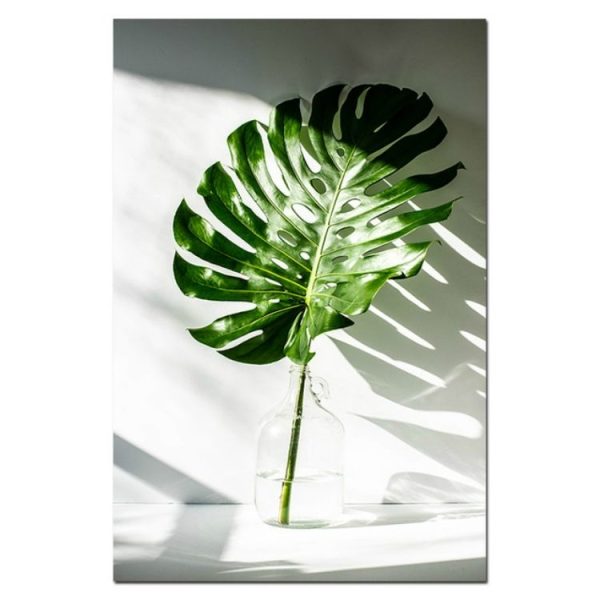 Plant Leaf English Letter Art Posters Prints Art Wall Pictures without Frame, Size: 30x40cm (A Leaf) - Image 2