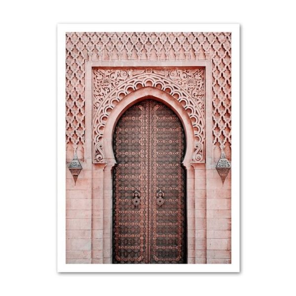 Modern Art Decoration Painting Living Room Sofa Background Wall Painting Core, Without Frame, Size: 13x18cm (Pink Door) - Image 2