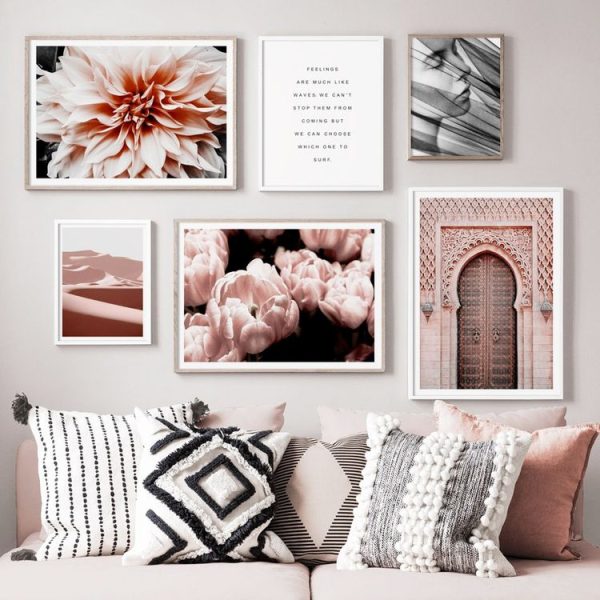 Modern Art Decoration Painting Living Room Sofa Background Wall Painting Core, Without Frame, Size: 30x40cm (Pink Sand) - Image 3