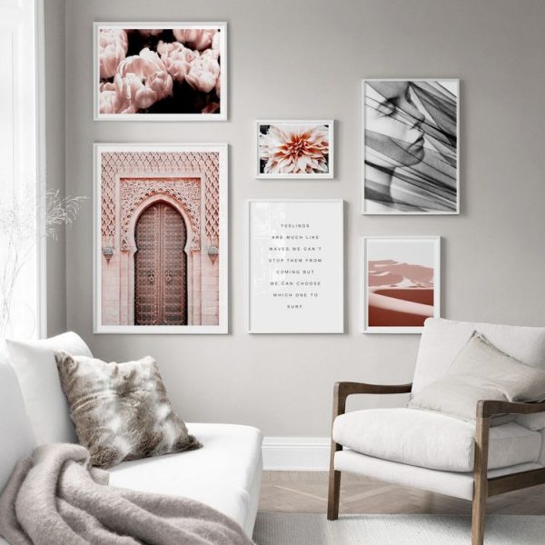 Modern Art Decoration Painting Living Room Sofa Background Wall Painting Core, Without Frame, Size: 30x40cm (Pink Sand) - Image 4
