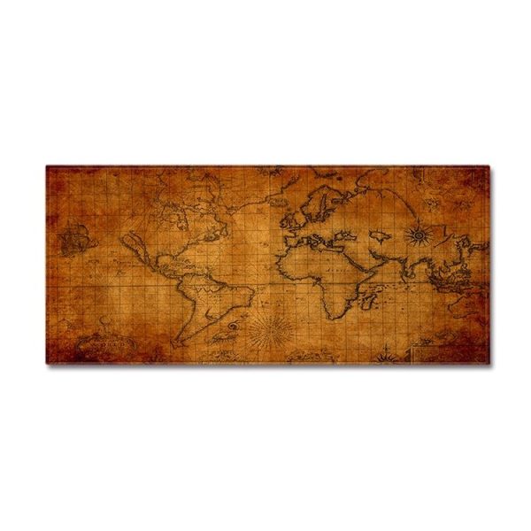 World Map Carpets Rug Bedroom Kids Baby Play Crawling Mat Memory Foam Area Rugs Carpet, Size: 40x120cm (Brown) - Image 2
