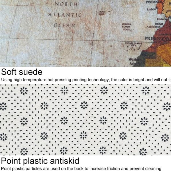 World Map Carpets Rug Bedroom Kids Baby Play Crawling Mat Memory Foam Area Rugs Carpet, Size: 40x120cm (Brown) - Image 3