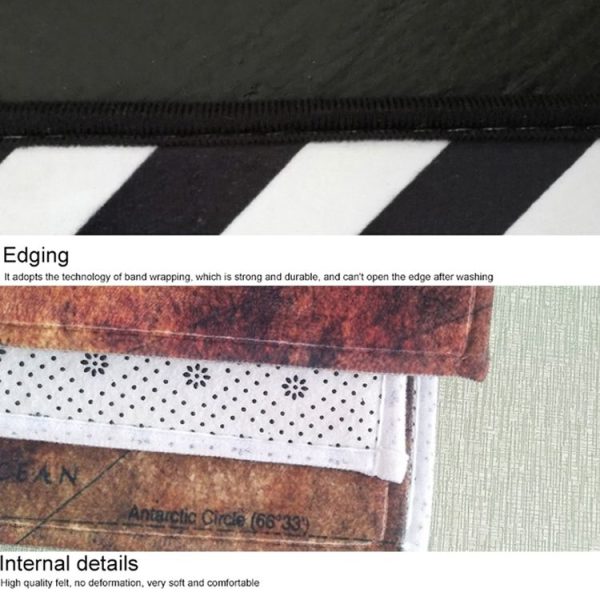 World Map Carpets Rug Bedroom Kids Baby Play Crawling Mat Memory Foam Area Rugs Carpet, Size: 40x120cm (Brown) - Image 4
