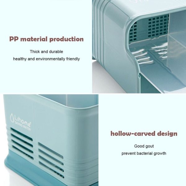 Kitchen Tabletop Candy Color Compartment Hollow Chopsticks Cage Creative Kitchen Cage Cutlery Drain Storage Chopsticks Rack, Number of layers: Single grids blue - Image 6