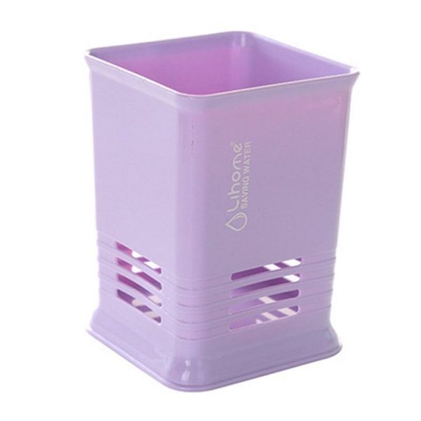 Kitchen Tabletop Candy Color Compartment Hollow Chopsticks Cage Creative Kitchen Cage Cutlery Drain Storage Chopsticks Rack, Number of layers: Single grids purple