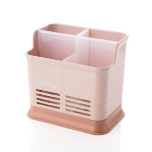 Kitchen Tabletop Candy Color Compartment Hollow Chopsticks Cage Creative Kitchen Cage Cutlery Drain Storage Chopsticks Rack, Number of layers: Four grids of pink