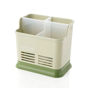 Kitchen Tabletop Candy Color Compartment Hollow Chopsticks Cage Creative Kitchen Cage Cutlery Drain Storage Chopsticks Rack, Number of layers: Four grids of green