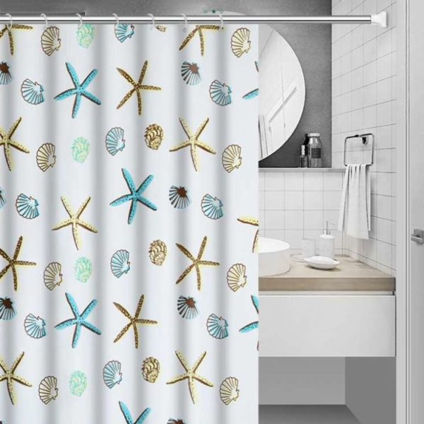 Bathroom Curtain Ocean Star Shower Curtain Environmental Protection Mildew Waterproof Shower Curtain, Size: 180x180CM - Image 2