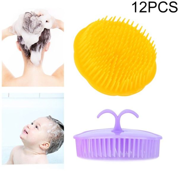12 PCS Shampoo Brush Adult Scalp Massage Brush Soft Glue Bathroom Shampoo Comb, Random Color Delivery