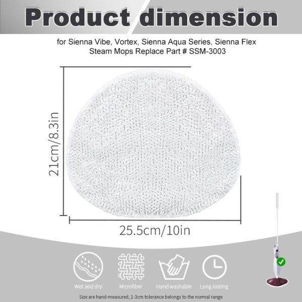 Microfiber Steam Mop Cloth Cover Mop Pad Replacement Triangle Cloth for Sienna Steam Mop (White) - Image 4