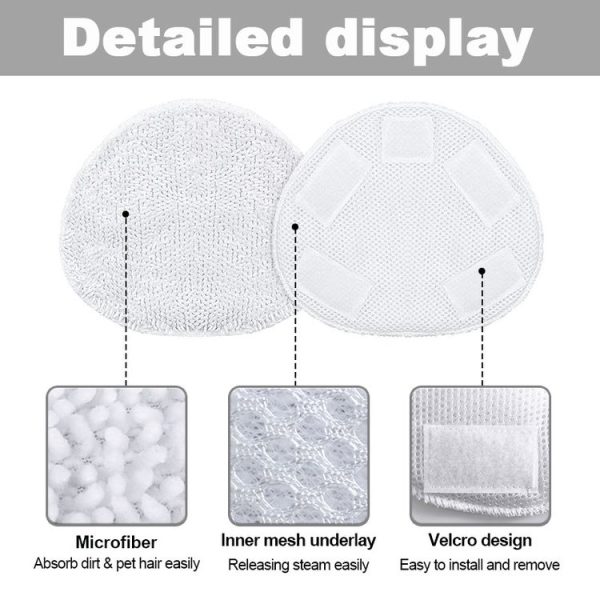 Microfiber Steam Mop Cloth Cover Mop Pad Replacement Triangle Cloth for Sienna Steam Mop (White) - Image 5