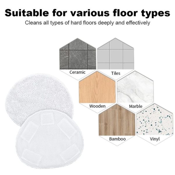 Microfiber Steam Mop Cloth Cover Mop Pad Replacement Triangle Cloth for Sienna Steam Mop (White) - Image 6