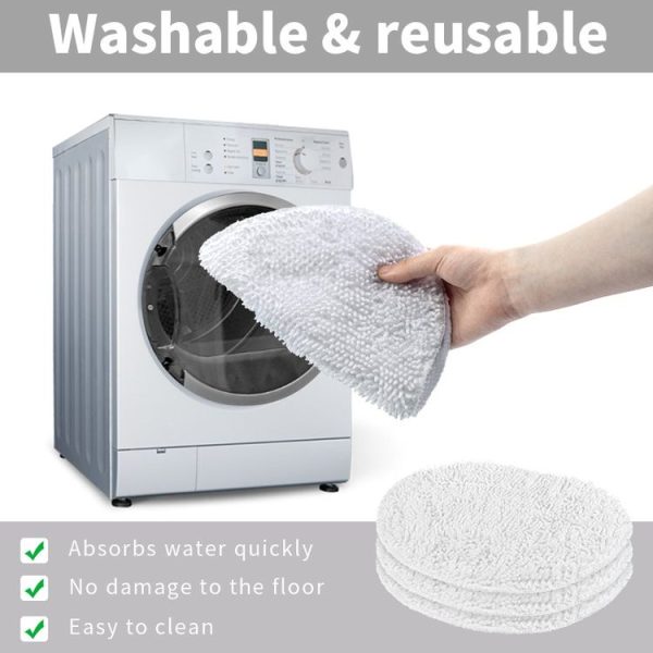 Microfiber Steam Mop Cloth Cover Mop Pad Replacement Triangle Cloth for Sienna Steam Mop (White) - Image 7