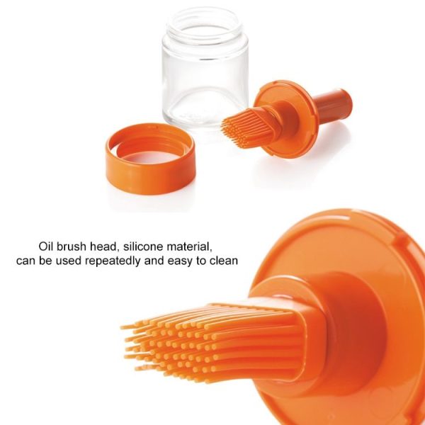 Kitchen Gadgets Silicone Heat Resisting Oil Bottle Brushes Barbecue Tool Portable Basting Brush (Dip White) - Image 3