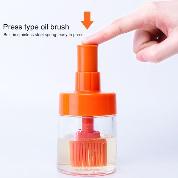 Kitchen Gadgets Silicone Heat Resisting Oil Bottle Brushes Barbecue Tool Portable Basting Brush (Dip White) - Image 4