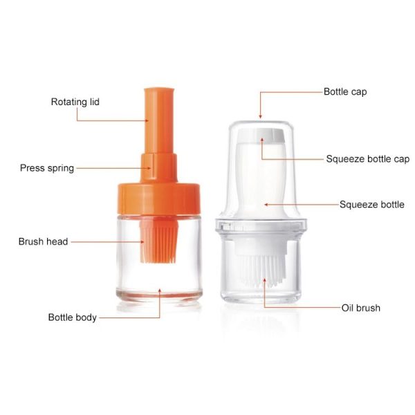 Kitchen Gadgets Silicone Heat Resisting Oil Bottle Brushes Barbecue Tool Portable Basting Brush (Dip White) - Image 5