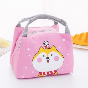 Portable Student Lunch Outdoor Portable Insulation Child Cute Student Lunch Box Bag (Shiba Inu)