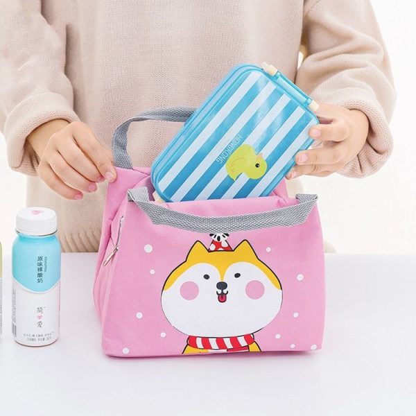 Portable Student Lunch Outdoor Portable Insulation Child Cute Student Lunch Box Bag (Shiba Inu) - Image 6