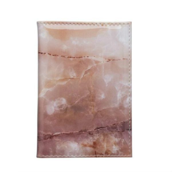 Colorful Marble Style Waterproof Passport Holder Ticket Holder (Brown) - Image 2