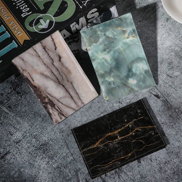 Colorful Marble Style Waterproof Passport Holder Ticket Holder (Brown) - Image 5