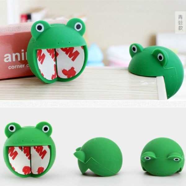 Baby Safe Anti Collision Corner Animal Shaped Cute Table Desk Corner Protector Cushion (Dark Green Frog) - Image 3