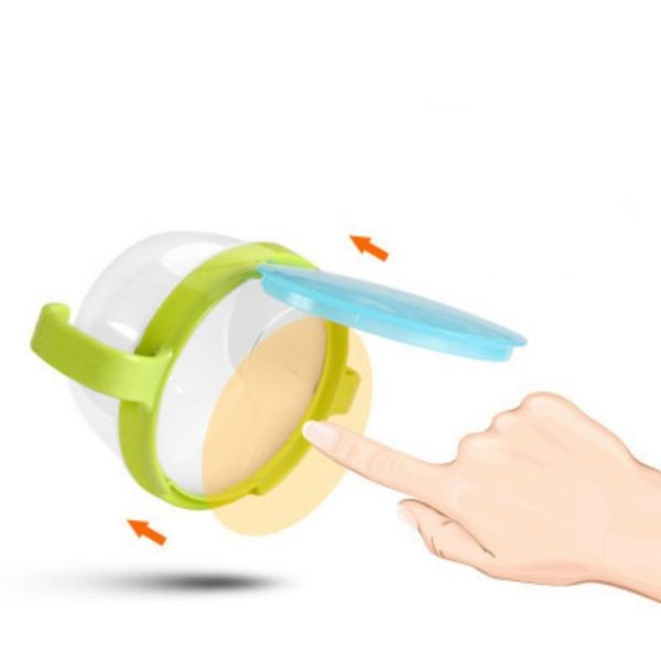 Baby Products Anti-sprinkling Design Baby Double Handle Biscuit Small Bowl Snack Cup (Yellow) - Image 4