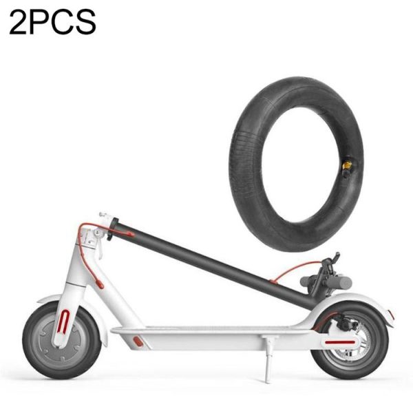 2 PCS For Xiaomi Mijia M365 Electric Scooter 8.5 inch Rubber Padded Tire Inner Tube with Valve Cover (Black)