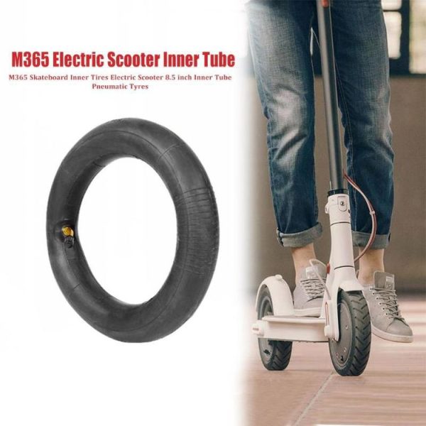 2 PCS For Xiaomi Mijia M365 Electric Scooter 8.5 inch Rubber Padded Tire Inner Tube with Valve Cover (Black) - Image 4