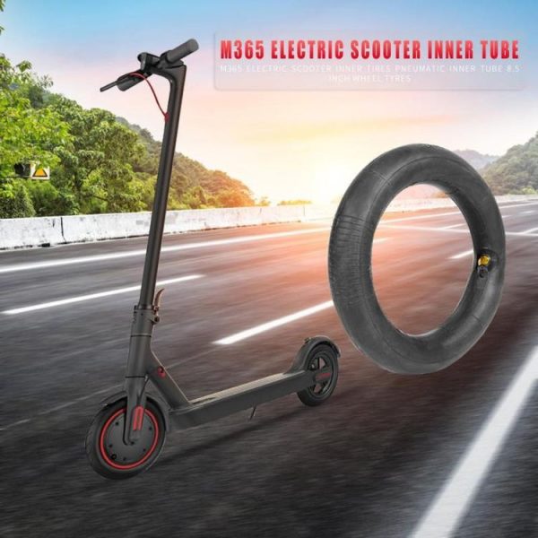 2 PCS For Xiaomi Mijia M365 Electric Scooter 8.5 inch Rubber Padded Tire Inner Tube with Valve Cover (Black) - Image 7