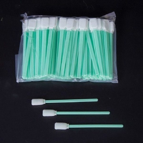 100 Sticks Inkjet Sponge Flat Head Cleaning Wipe Industrial Rod, Size: 13cm (5 inch Small Wide Sponge Head) - Image 2