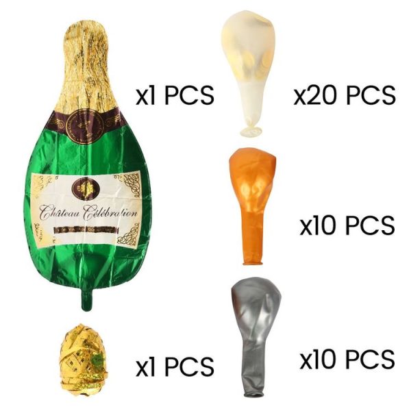 Champagne Bottle Aluminum Foil Balloon Set Wedding Party Cocktail Party Decoration Balloon - Image 5