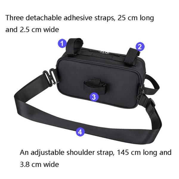Rhinowalk X21921 2.5L Bicycle Front Hanging Bag (Full Black) - Image 4