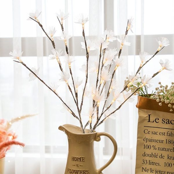 LED Fiber Optic Flower Twig Light String Room Bedroom Romantic Decoration Lantern (Silver Branches) - Image 2