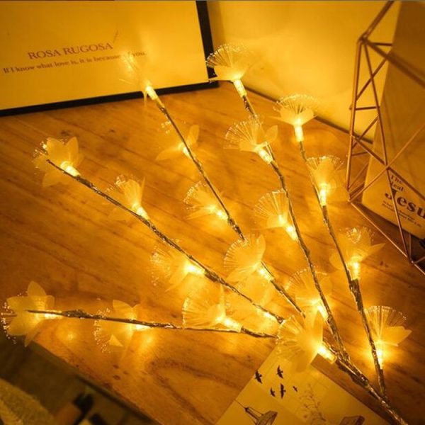 LED Fiber Optic Flower Twig Light String Room Bedroom Romantic Decoration Lantern (Silver Branches) - Image 4