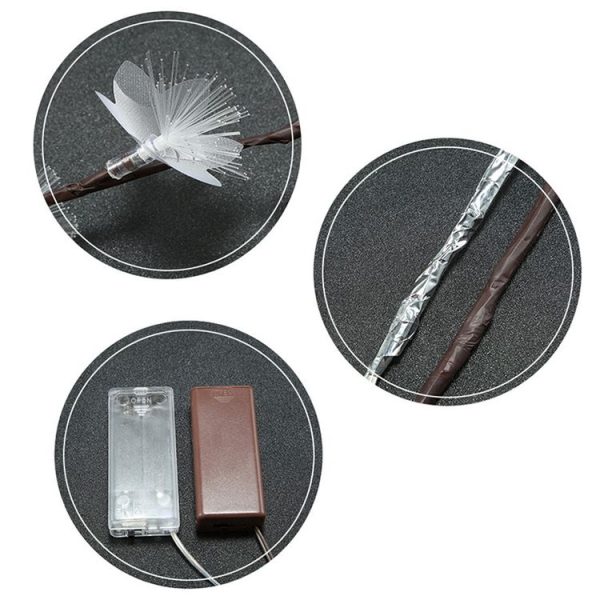 LED Fiber Optic Flower Twig Light String Room Bedroom Romantic Decoration Lantern (Silver Branches) - Image 7