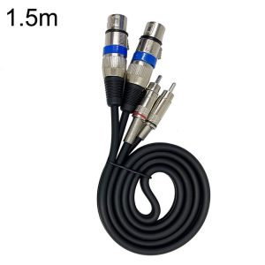 2RCA Male 2XLR Caron Female Speaker Audio Balance Cable, Length: 1.5m