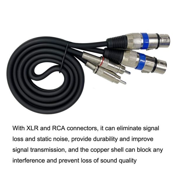 2RCA Male 2XLR Caron Female Speaker Audio Balance Cable, Length: 1.5m - Image 4
