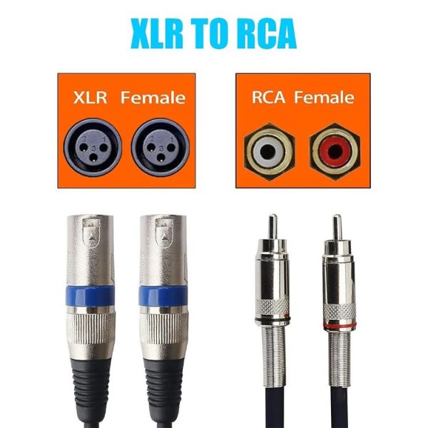 2RCA Male 2XLR Caron Female Speaker Audio Balance Cable, Length: 1.5m - Image 5