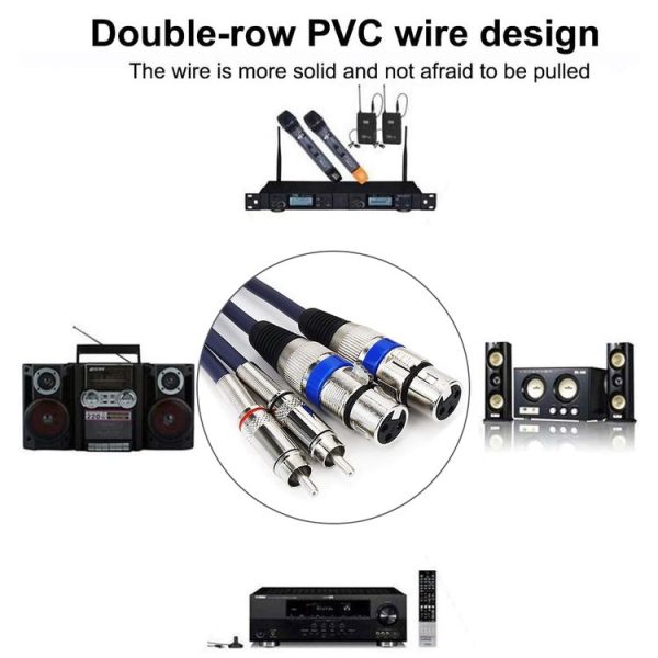 2RCA Male 2XLR Caron Female Speaker Audio Balance Cable, Length: 1.5m - Image 7