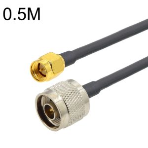 SMA Male to N Male RG58 Coaxial Adapter Cable, Cable Length: 0.5m