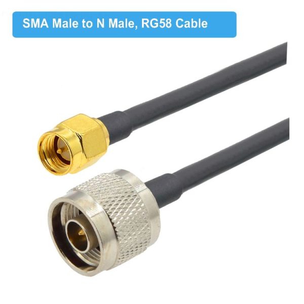SMA Male to N Male RG58 Coaxial Adapter Cable, Cable Length: 1m - Image 2
