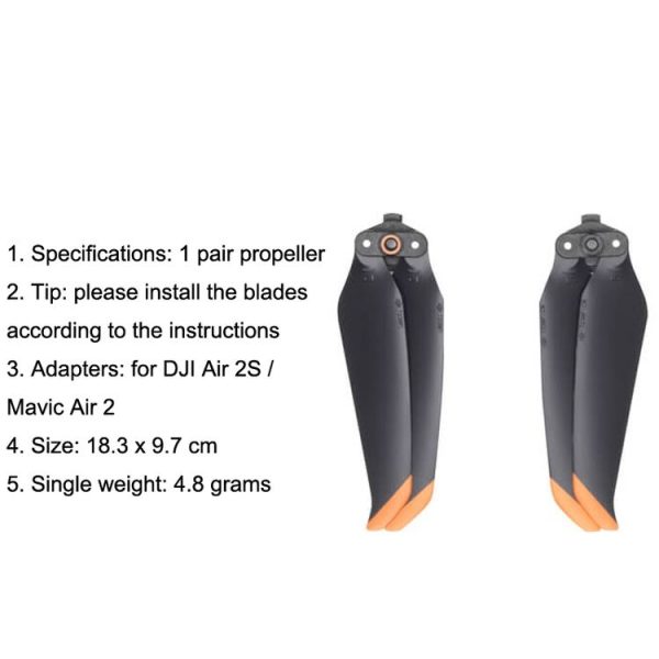 Original DJI Air 2S / Mavic Air 2 1 Pair Noise Reduction Propeller (Black) - Image 4