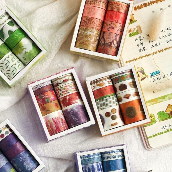 10 PCS / Set Paper Tape Set Clipper Label Shield Ancient Wind Girl Heart Student Hand Cute Sticker - Image 3