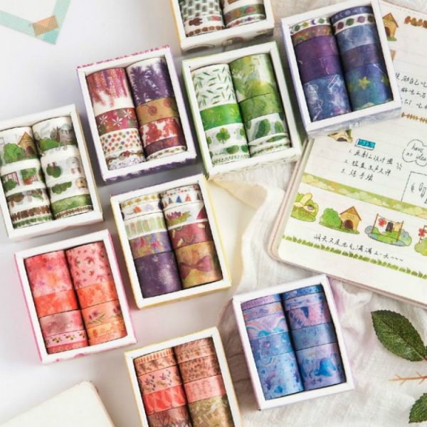 10 PCS / Set Paper Tape Set Clipper Label Shield Ancient Wind Girl Heart Student Hand Cute Sticker - Image 4