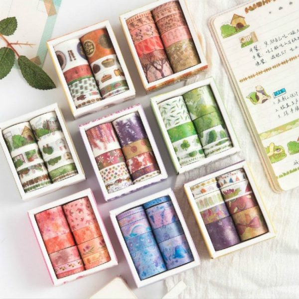 10 PCS / Set Paper Tape Set Clipper Label Shield Ancient Wind Girl Heart Student Hand Cute Sticker - Image 5