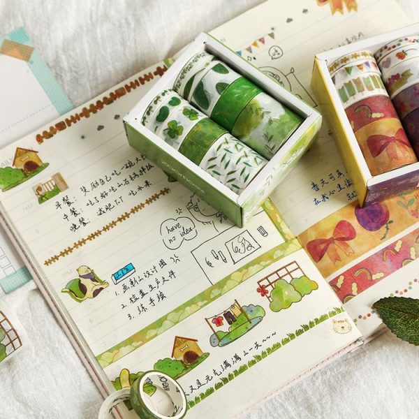 10 PCS / Set Paper Tape Set Clipper Label Shield Ancient Wind Girl Heart Student Hand Cute Sticker - Image 7
